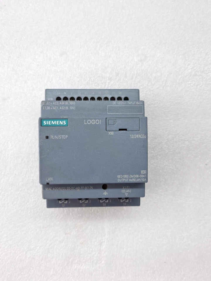 USED WORKING SIEMENS LOGO 12/24RCE 6ED1052-2MD08-0BA1 DC 12/24V 6ED10522MD080BA1